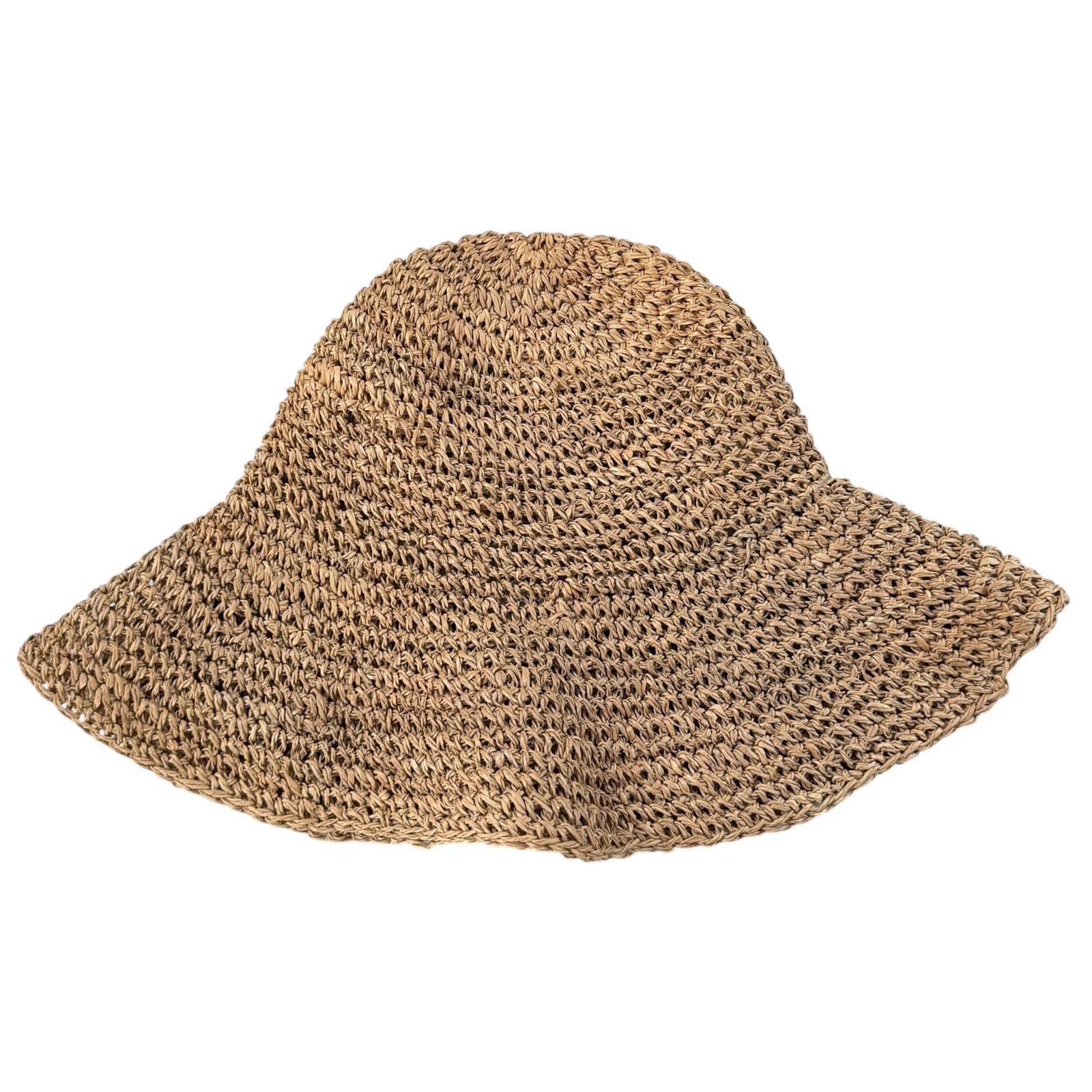 Vtg Dorfman Pacific Co Dpc Brown Straw Sun Hat Handmade Woven Floppy One Size